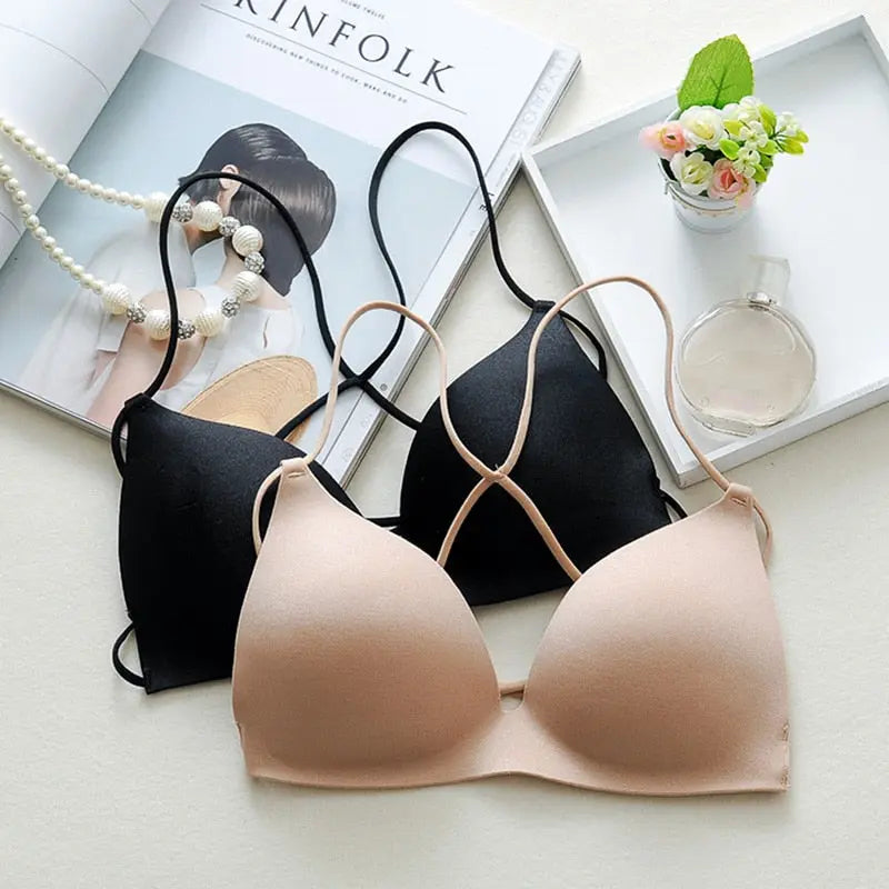Seamless Women  Hollow Out Bra For Women Wireless Thin Underwear Sexy Lingerie Soft Bras Bralette eprolo