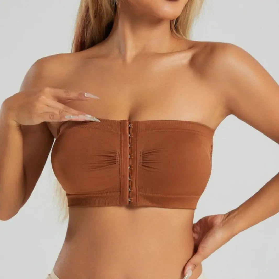 Large size underwear for women, buttoned tube top, ladies' bra, gathered, no steel ring, breast wrap, beautiful back eprolo