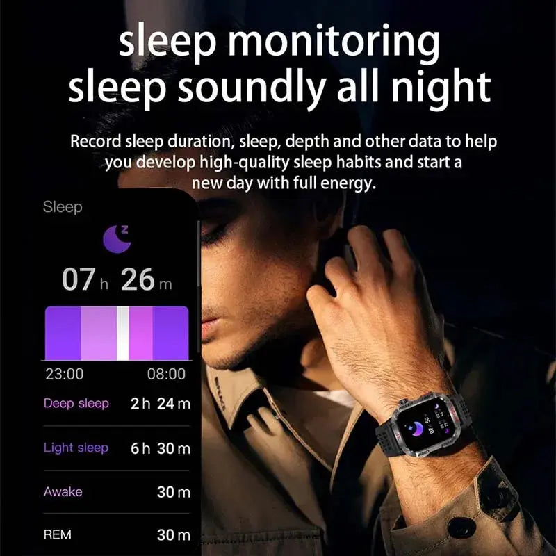 GZYR 2.01" Screen Smart Watch Men Bluetooth Call 600 mAh Sports Waterproof Heart rate Blood Oxygen SmartWatch For Huawei Xiaomi eprolo