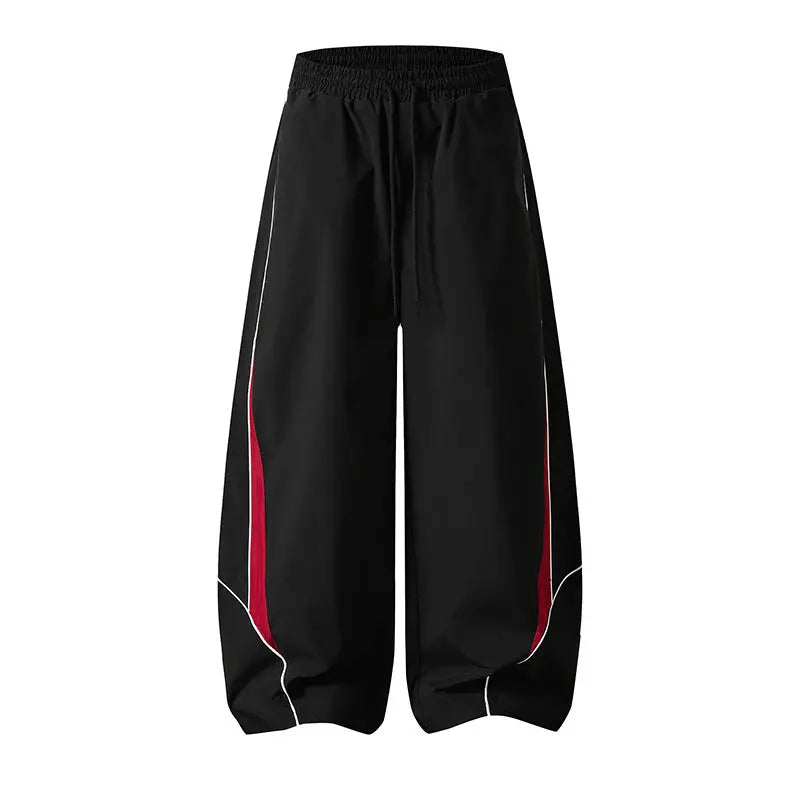 Patchwork Color-Blocked Unisex Spring Casual Loose Wide-Leg Pants Sports Long Pants eprolo