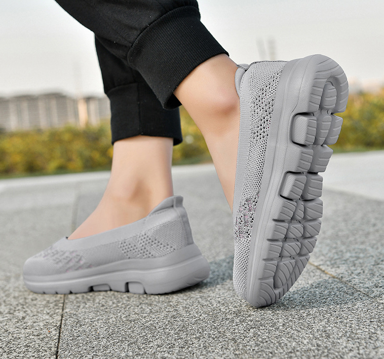 Ankle Socks Flat Knit Shoes Women Casual Solid Color Outdoor Travel Mom Breathable Shoes eprolo