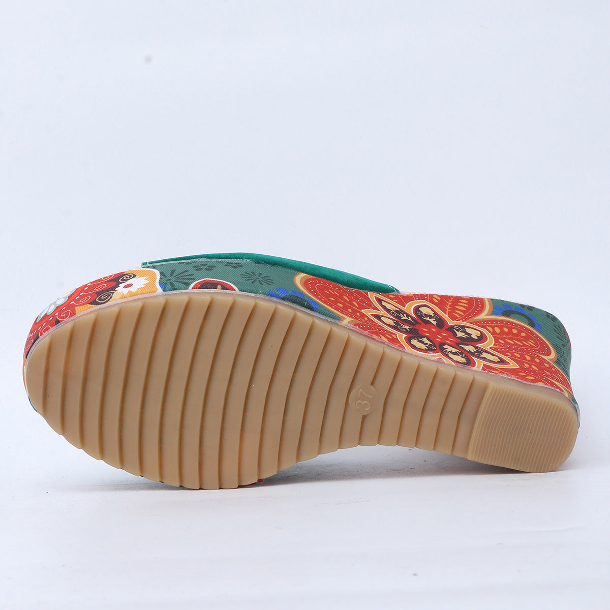 Slope heel thick sole fish mouth patterned high rise sandals eprolo