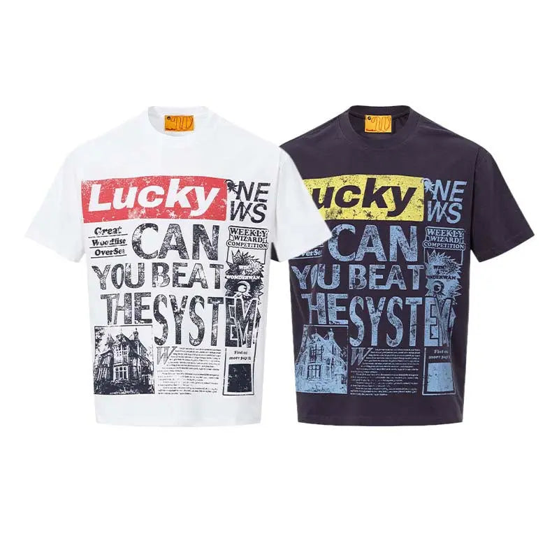 Letter mottled printed short sleeved t-shirt eprolo