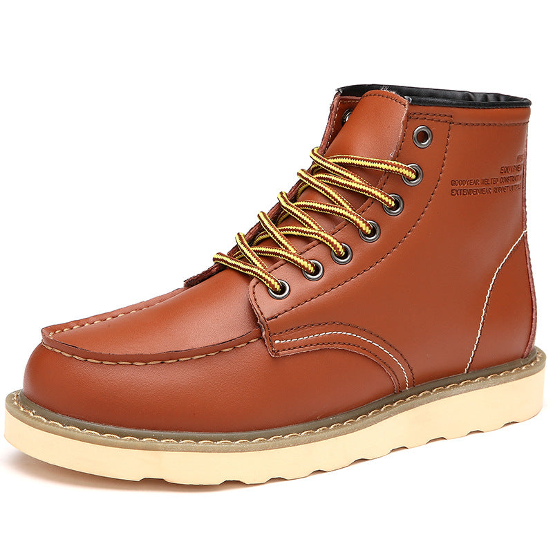British casual high top genuine leather work boots big toe leather shoes eprolo