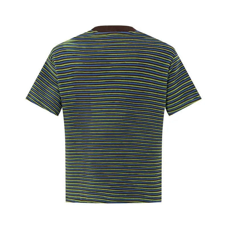 Striped contrasting round neck short sleeved t-shirt eprolo