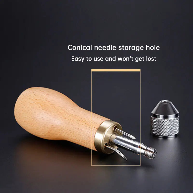 Professional Leather Stitching Awl Kit, Quick Sewing Repair Tool for DIY Handcrafts, Includes Needle Set eprolo