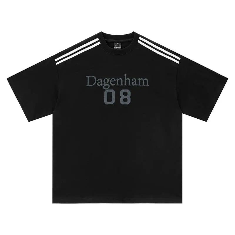 Alphanumeric printed striped short sleeved shirt eprolo
