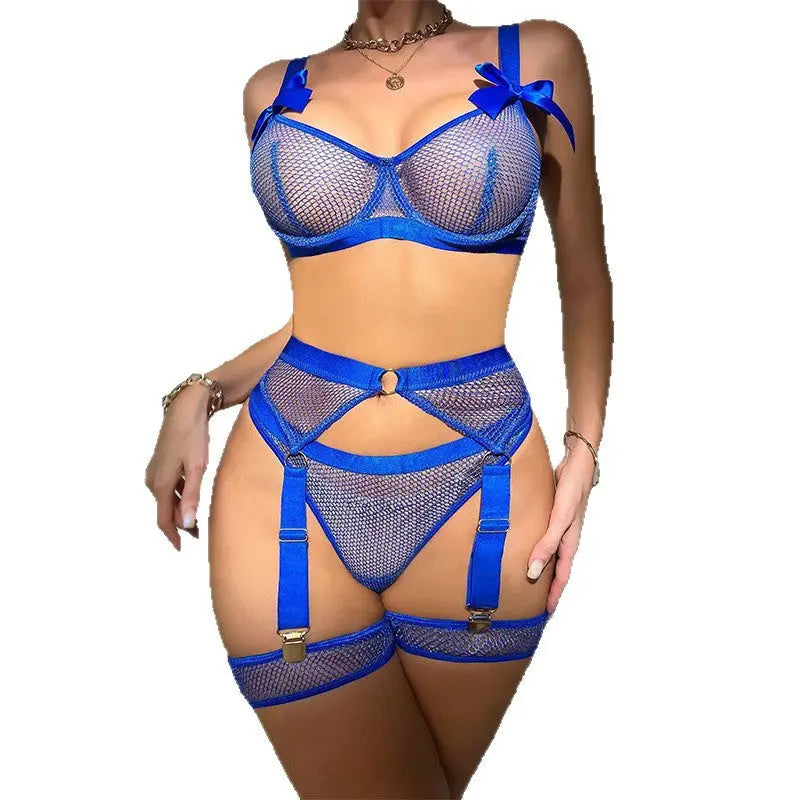 Sexy Lingerie Set with Mesh and Bowknot Binding - Erotic Underwear Suit for Women My Store