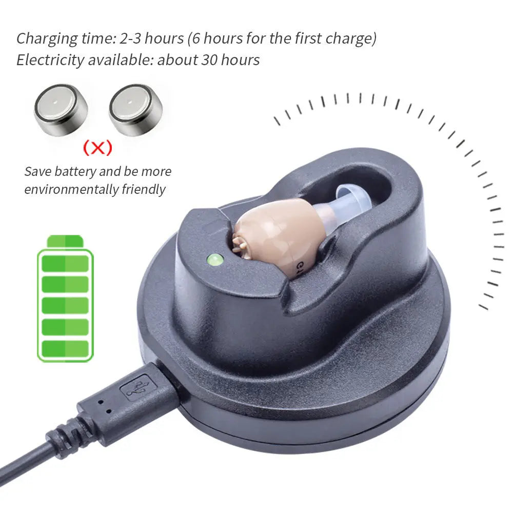 1pcs Sound Amplifier G-12 Hearing Aid Headphone Charging In-Ear USB Cradle Charging Hearing Aid eprolo
