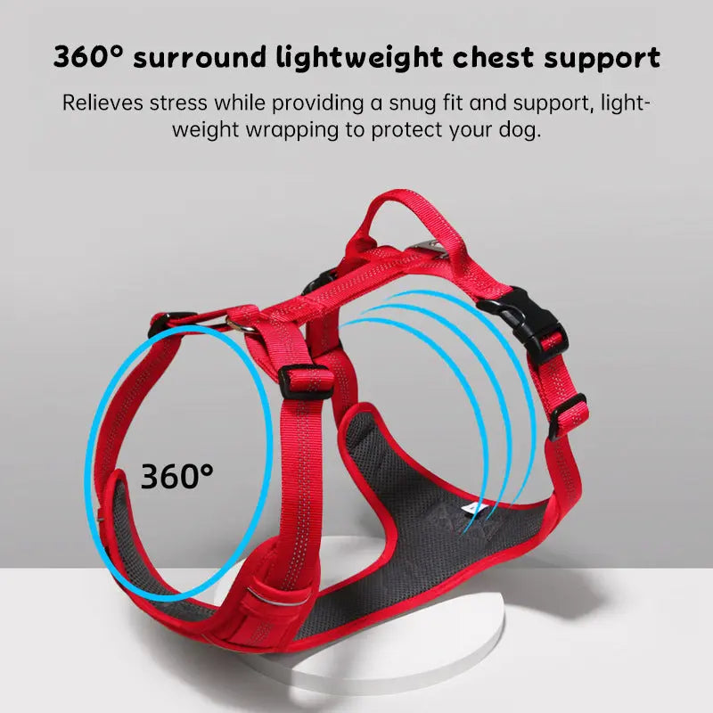 Breathable Reflective Dog Harness Vest, Outdoor No-Pull Escape-Proof Harness with Leash for Large & Medium Dogs eprolo