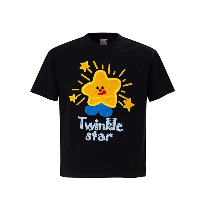 Star plush embroidered short sleeved t-shirt eprolo