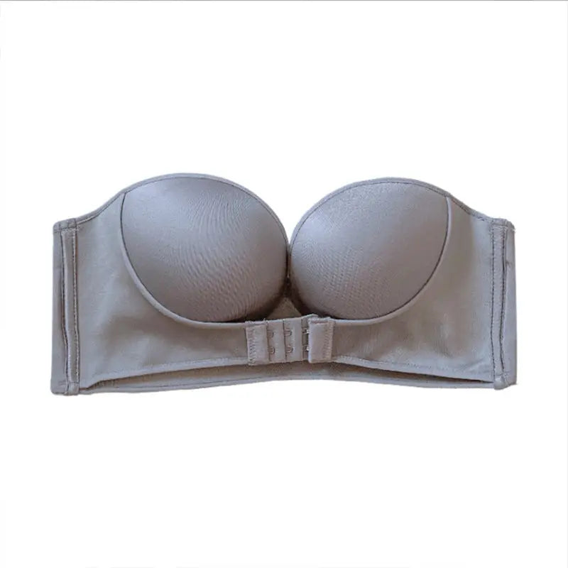 Oxygen bra for women without shoulder straps front buckle gathering anti slip invisible breathable wrapped bra eprolo