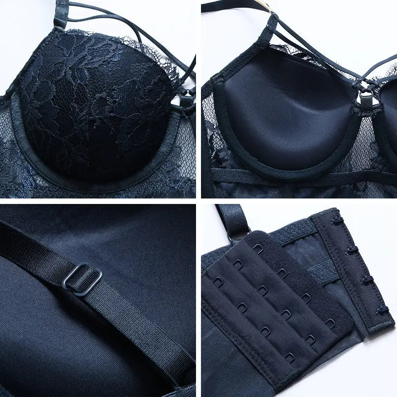 lace strap push up bra set padding cup beautiful bra model sexy underwear women bra panties set fit girl eprolo