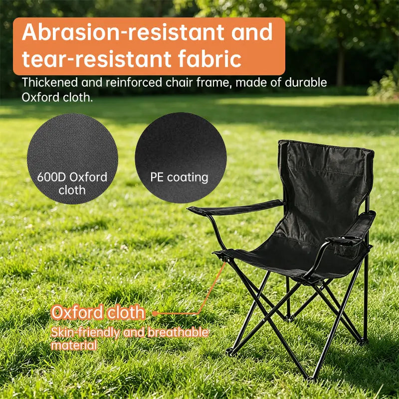 Portable Folding Camping Chair - 50x50x80cm Fishing Seat, Lightweight & Sturdy, Holds Up to 130kg, Easy to Carry eprolo