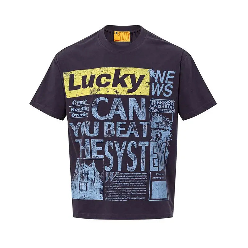 Letter mottled printed short sleeved t-shirt eprolo