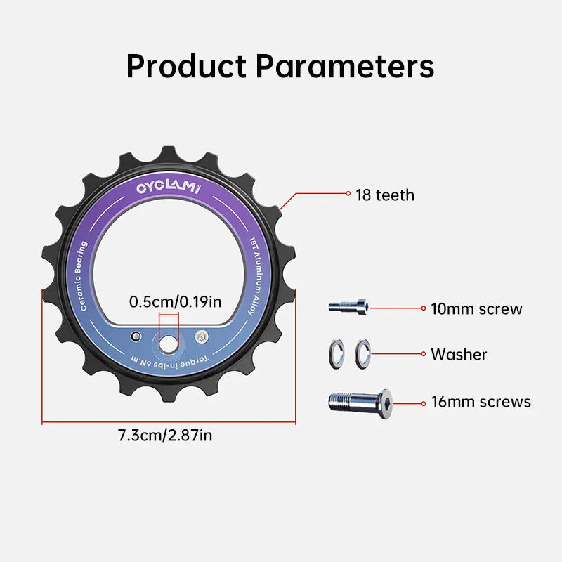 18T Rear Derailleur Ceramic Jockey Wheel Set - 9/10/11 Speed Hollow Eccentric Pulley Guide, R8000/R7000 Bike Parts eprolo