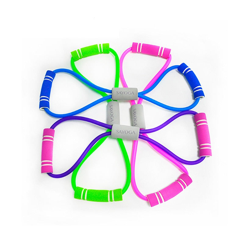 Yoga Gum Fitness Resistance 8 Word Chest Expander Rope Workout Muscle Fitness Rubber Elastic Bands for Sports Exercise eprolo