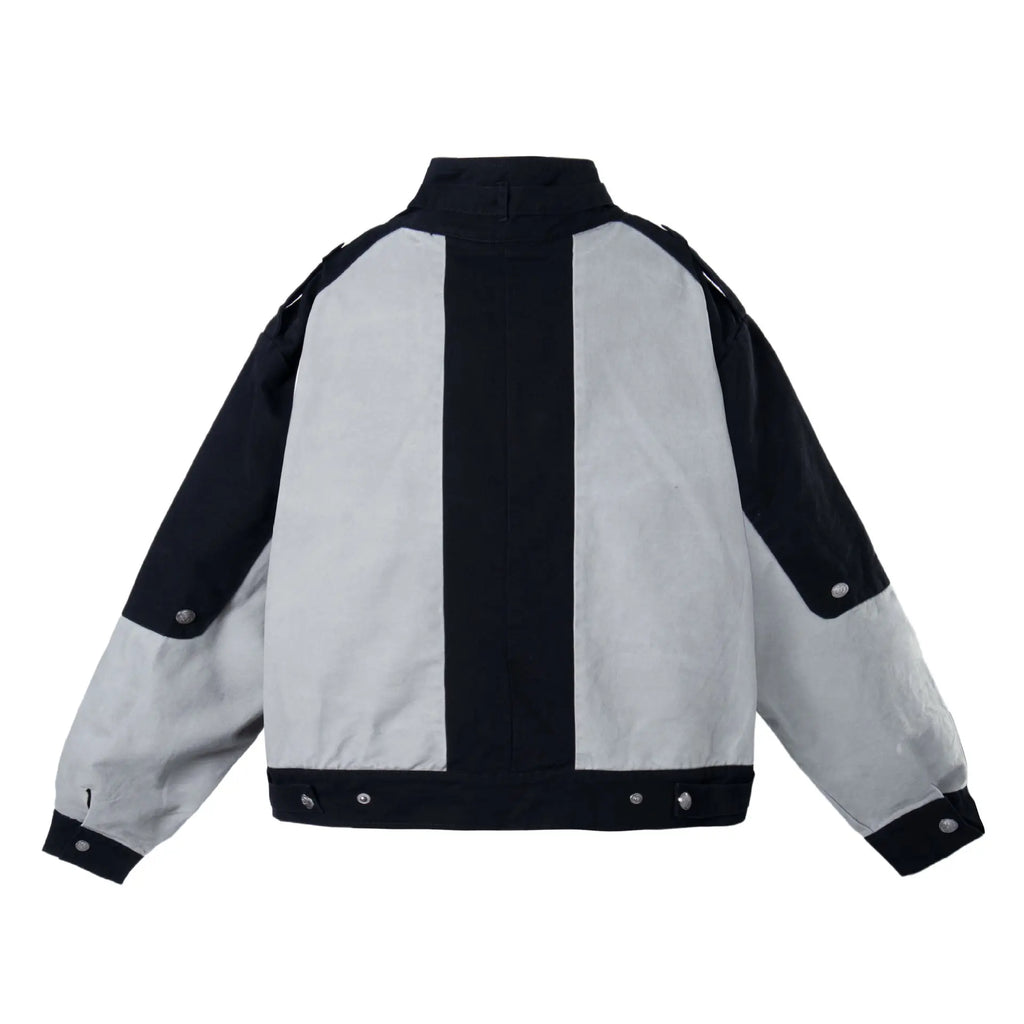 Color blocking patchwork workwear denim jacket eprolo