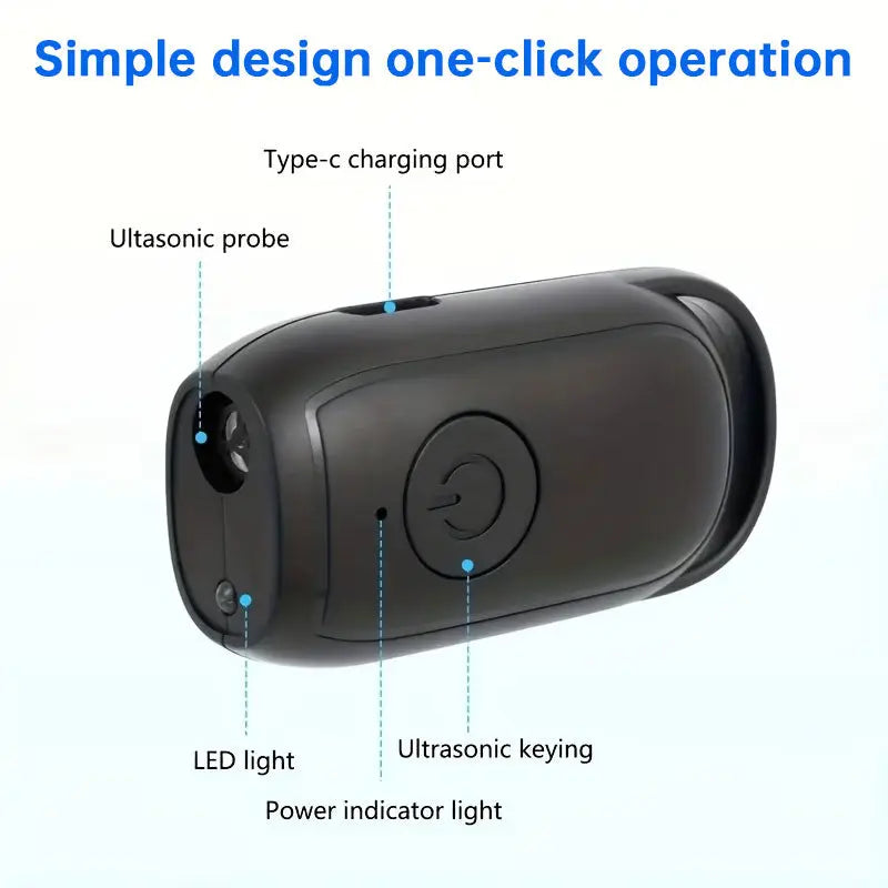 Portable Dog & Cat Repellent, Rechargeable 180mAh Ultrasonic Anti Bark Device, 23-40KHZ with Flashlight for Outdoor Use eprolo