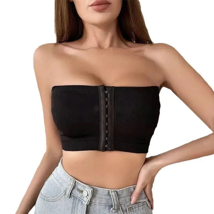 Large size underwear for women, buttoned tube top, ladies' bra, gathered, no steel ring, breast wrap, beautiful back eprolo