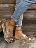Women's slippers for outdoor wear in summer, forest-style retro thick-soled hemp rope lazy casual sandals eprolo