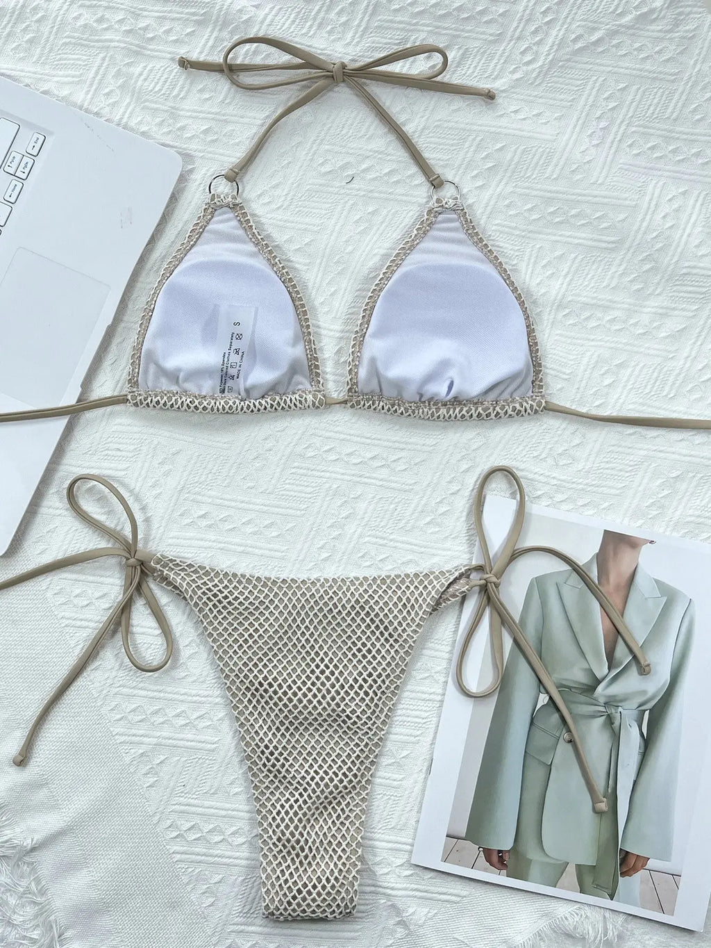 Swimsuit Bikini Solid Color Bikini Ladies Split Swimsuit Triangle Bikini eprolo