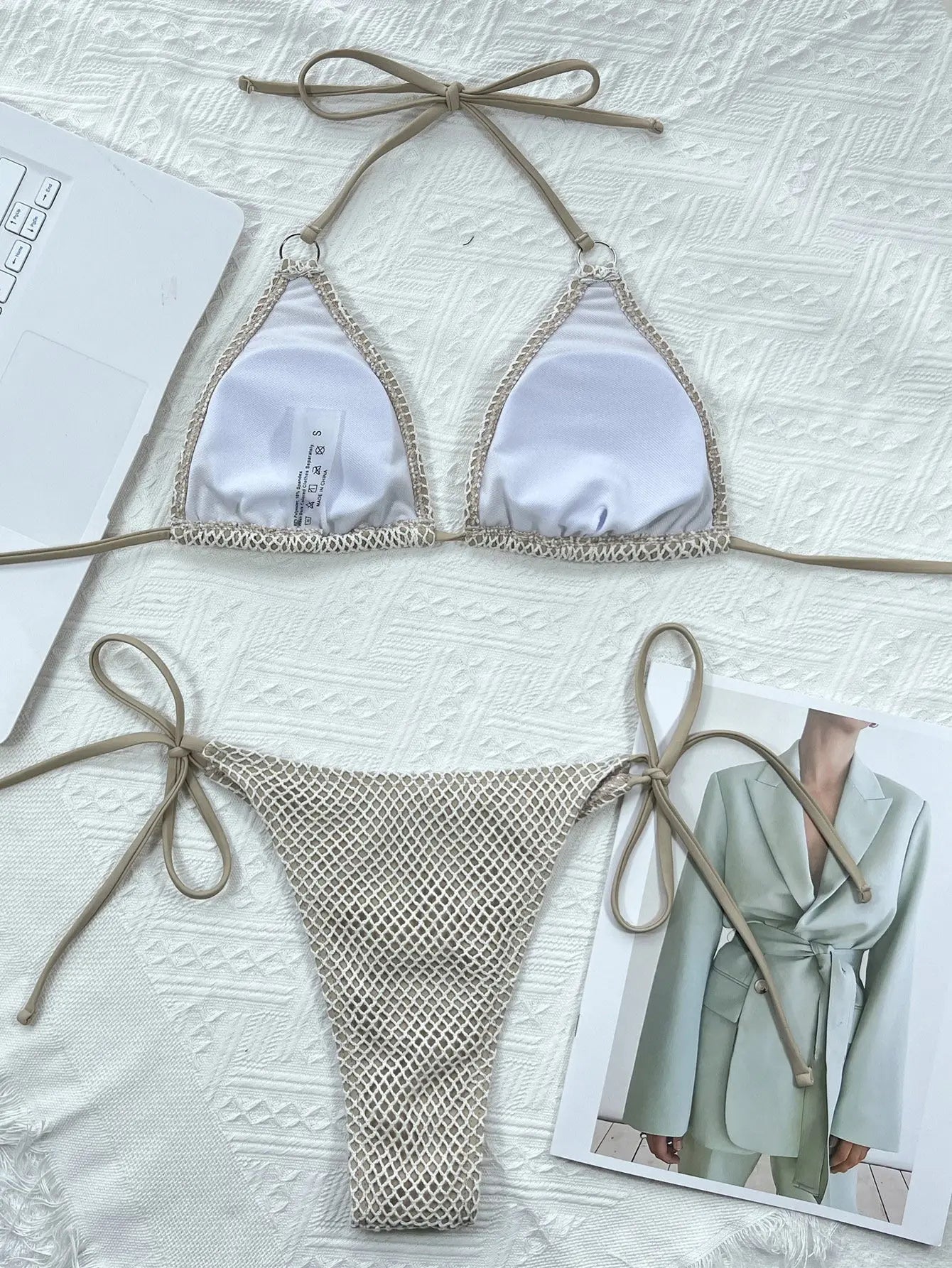 Swimsuit Bikini Solid Color Bikini Ladies Split Swimsuit Triangle Bikini eprolo