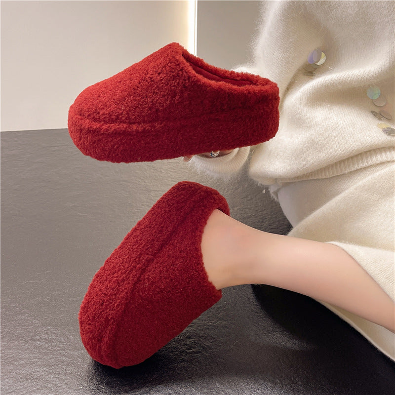 Flat bottomed velvet toe half slippers eprolo