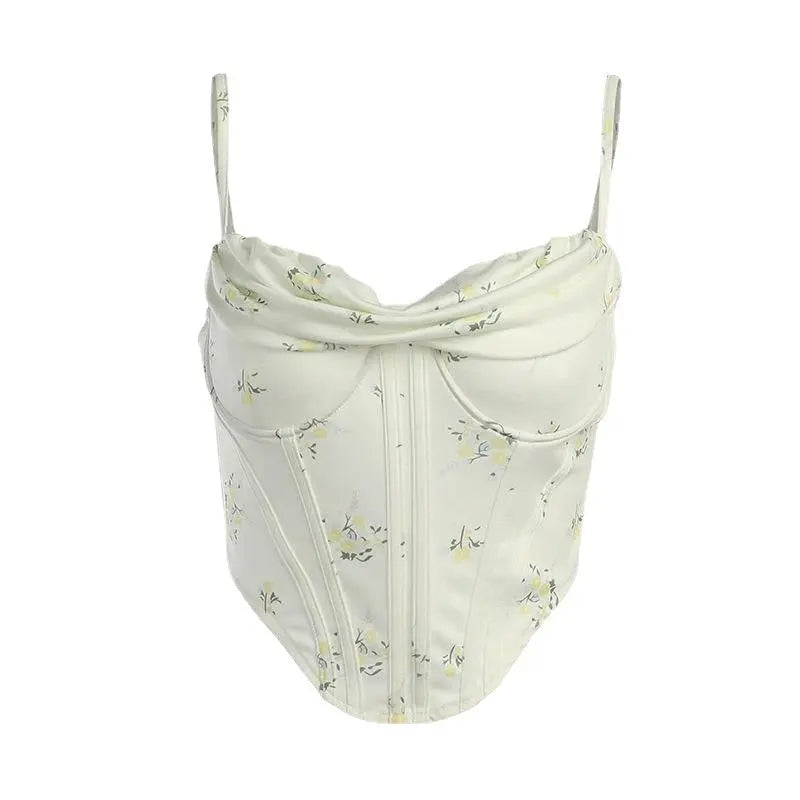 Strap top fishbone with floral bra for women eprolo