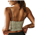 Summer Small Floral Print Yoga Vest Women Fitness Sports Vest With Padded Outdoor Sexy Back Gym Training Tops eprolo