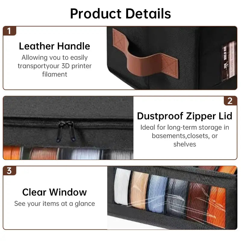 3D Printer Filament Storage Box, Dry Storage Container with Accessory Holder for Home, Office, Workshop eprolo