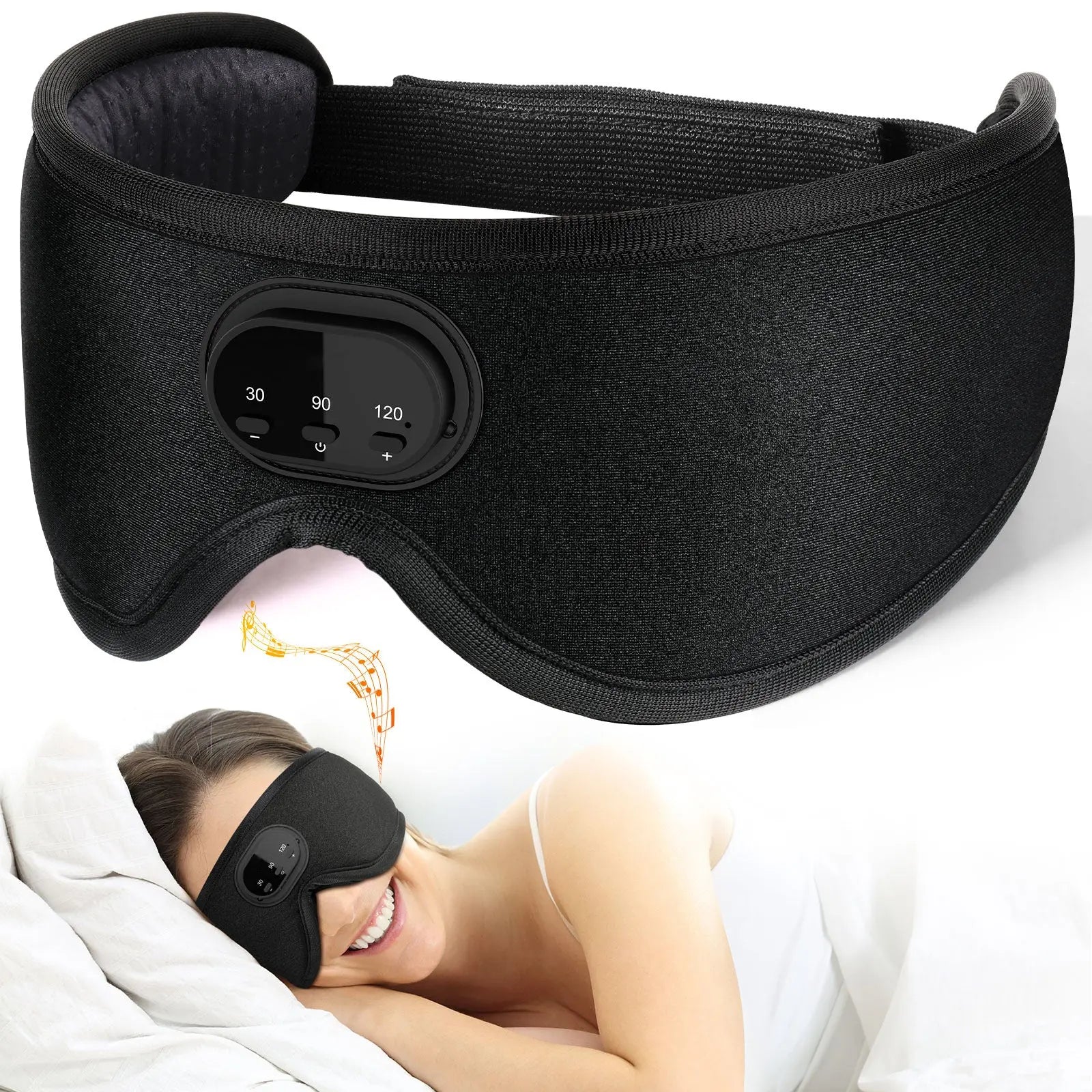 Bluetooth White Noise Milk Silk 3D Eye Socket Full Blackout Breathable Smart Music Sleep Mask eprolo