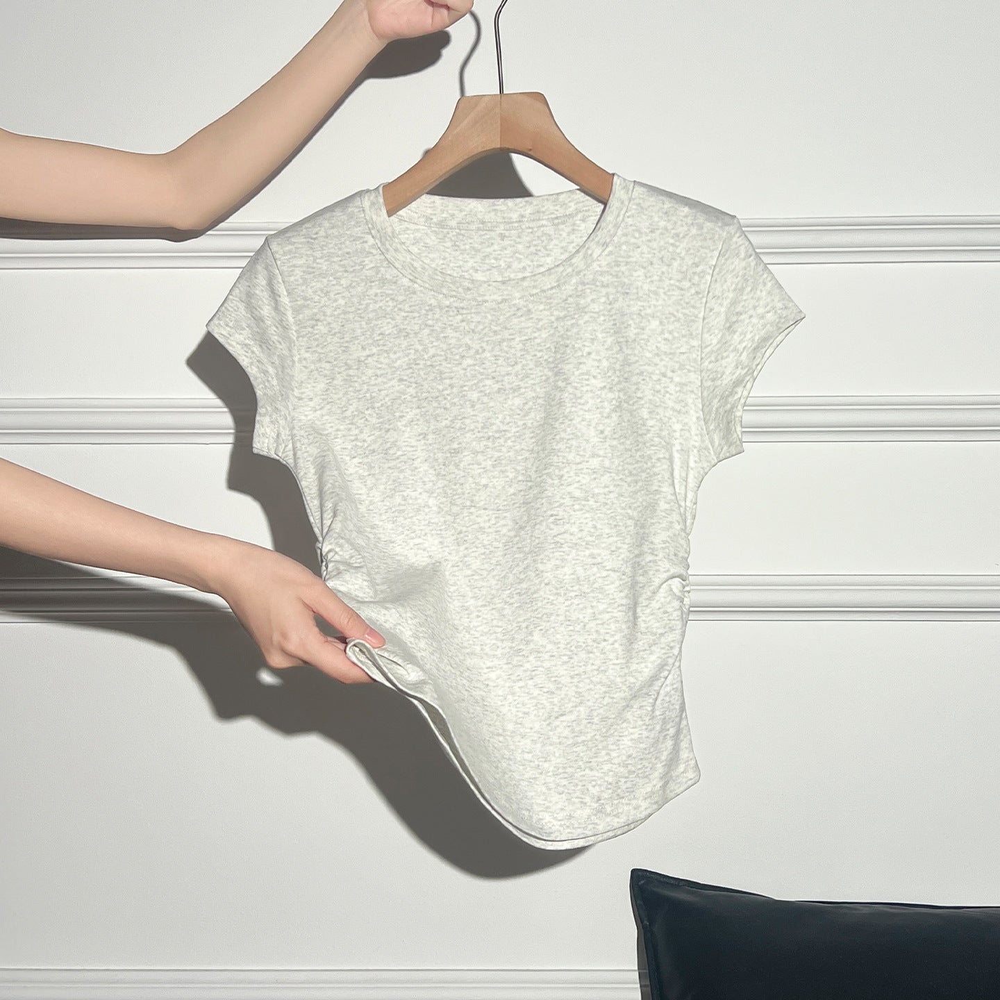 Round Neck Short Sleeve Inner Top Regular Shoulder Women's T-Shirt Fitted Upper Wear eprolo