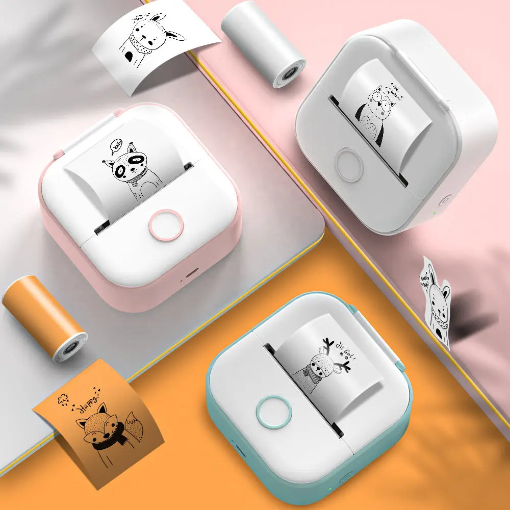 Phomemo Portable Mini Thermal Printer T02 Mini Pocket Label Printer DIY Self-adhesive Sticker Label Machine Various Label Paper eprolo