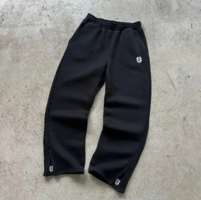 embroidered zip hoodie pants casual long pants high street hip-hop rap street style unisex sweatpants eprolo