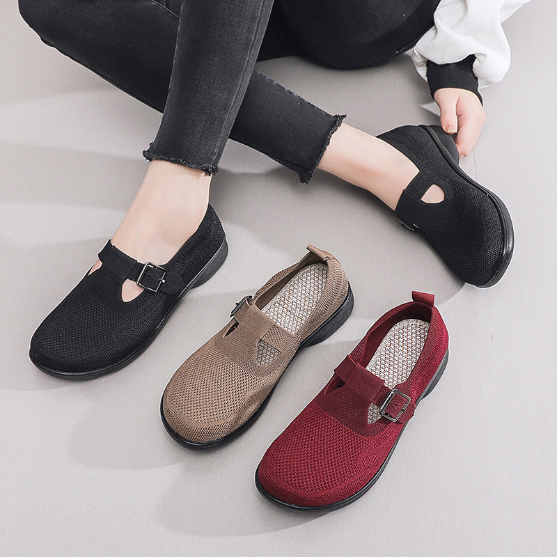 Spring  Old Beijing Cloth Shoes Breathable Middle-aged and Elderly Casual Shoes Mesh Anti-slip Soft Sole Slip-on eprolo