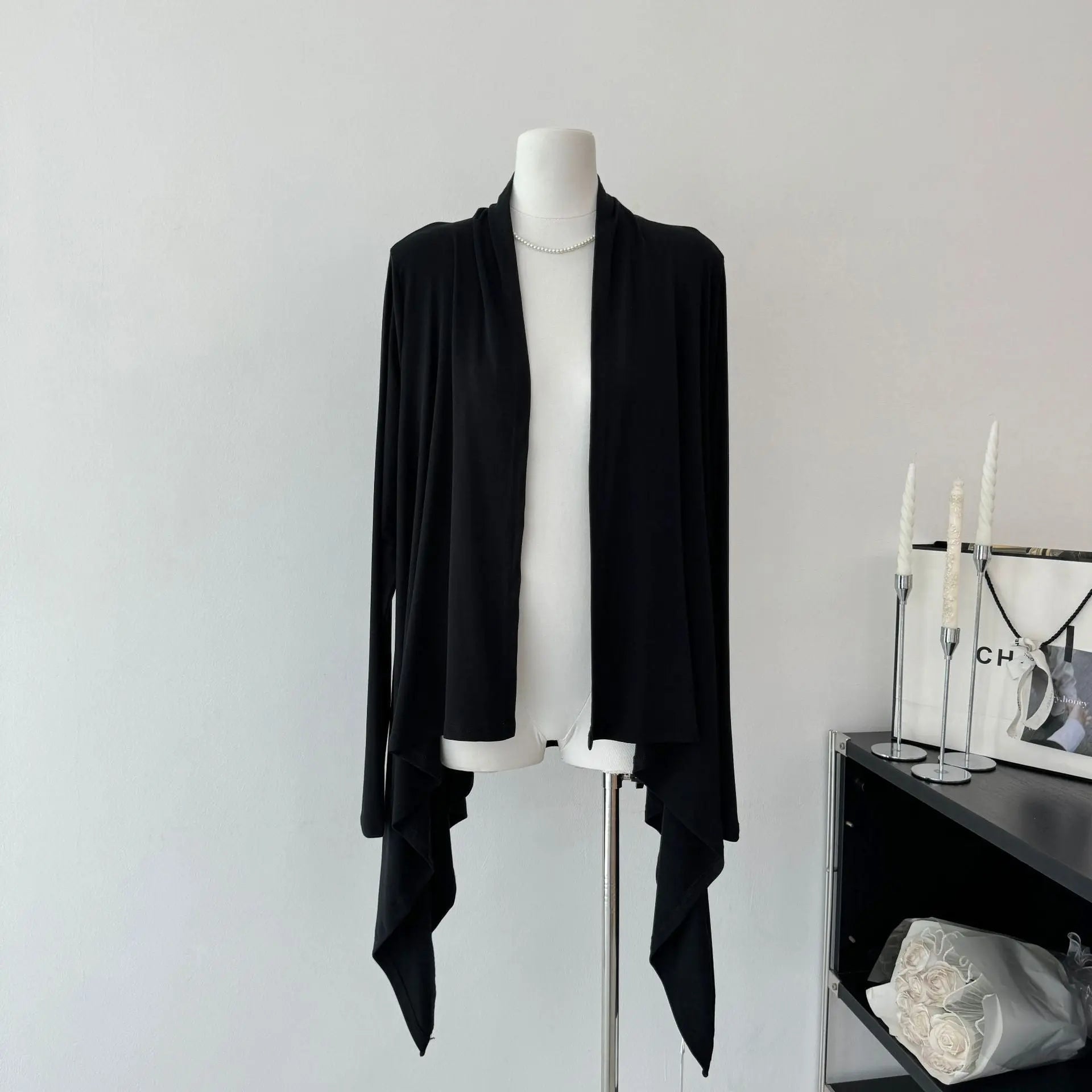Cardigan with Irregular Hem Casual Lightweight Long Sleeve Outerwear eprolo