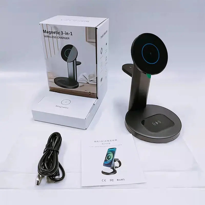 Magsafe Magnetic 3 in 1 Wireless Charger Stand 15W Fast Charge Mobile Phone Watch Headphones eprolo