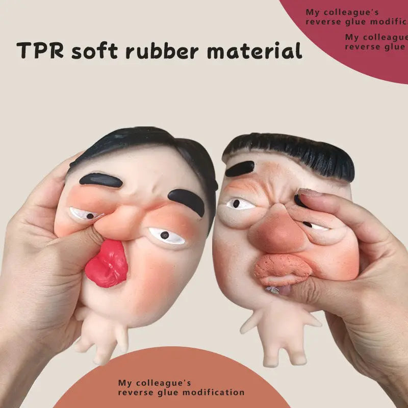 Stress Relief Fidget Sculpture, Soft Elastic Big Face, Slow Sensory Rebound Funny Design, Ugly Face Squishy Model, Creative Gift eprolo