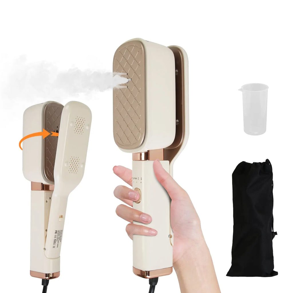 1Set Steam Iron Press 3 In 1 Travel Steamer For Clothes With 180 Degree Flip Head Portable Handheld Flat Iron 1000W Wrinkles Remover Wet And Dry Ironing Garment Steamer 20S Fast Heat Up My Store