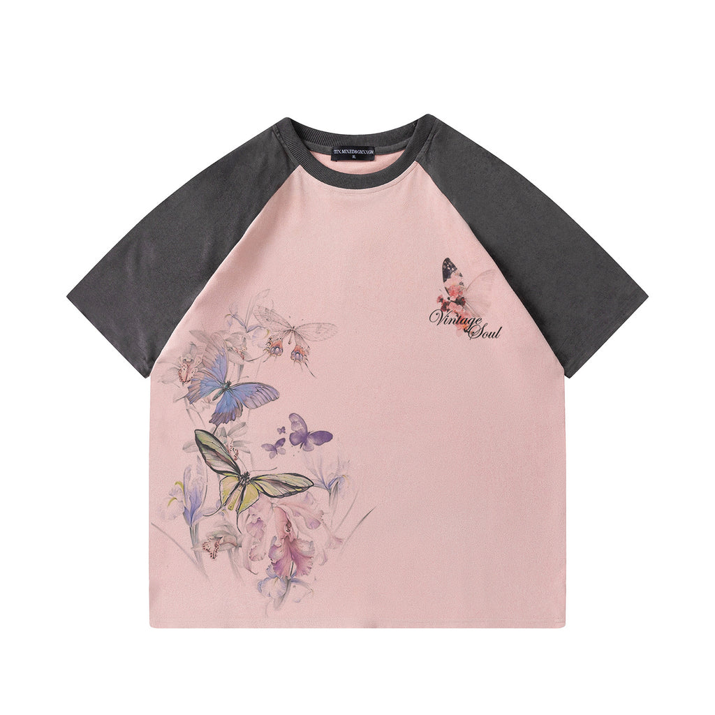Ink butterfly print short sleeved shirt eprolo
