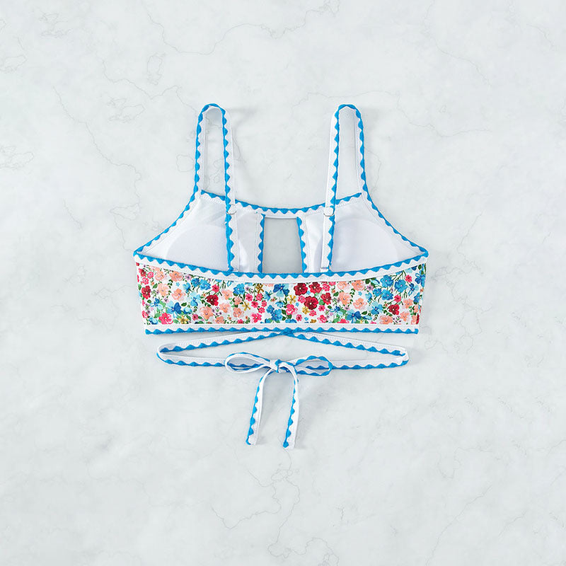 small floral print bikini with tie-back design eprolo