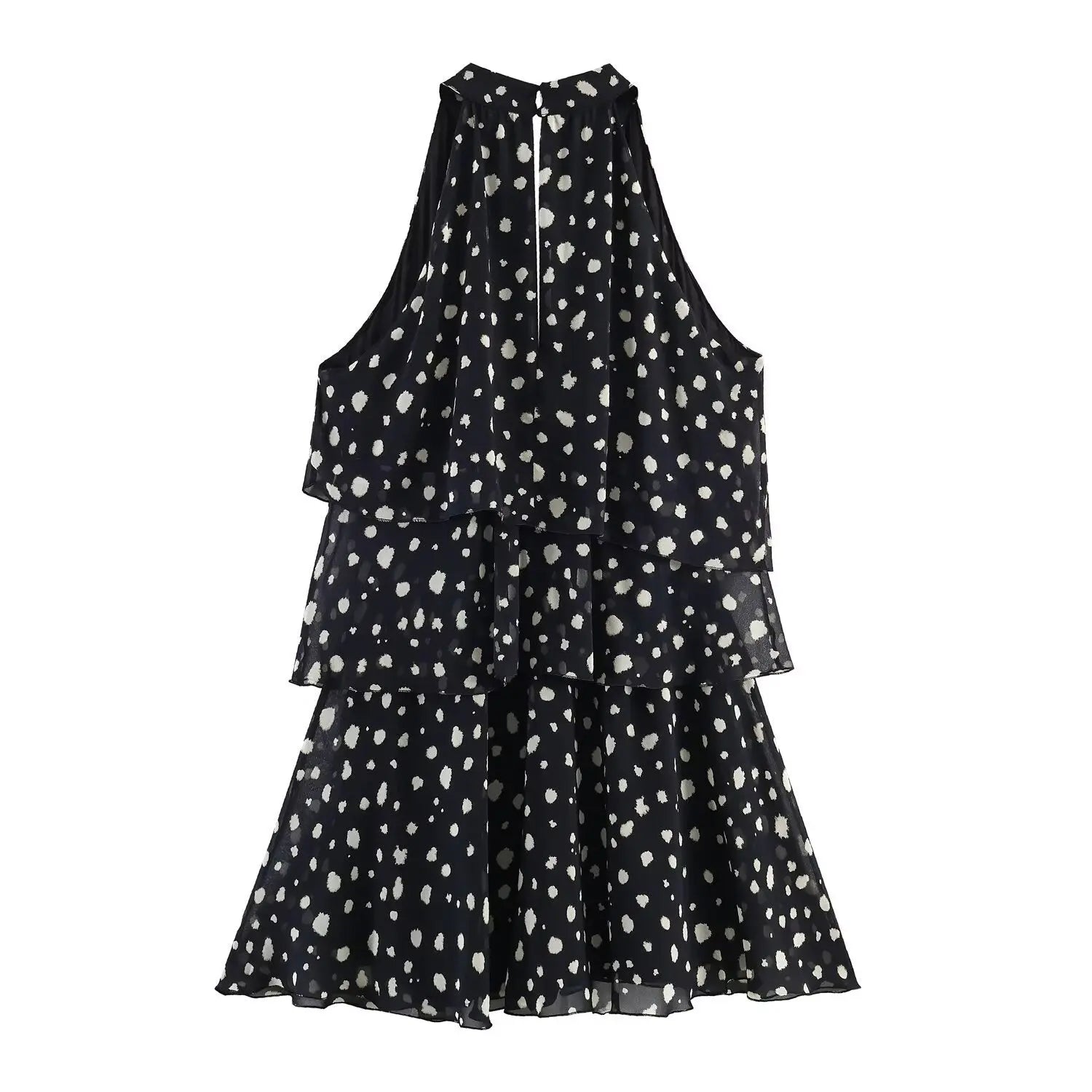 Chic Polka Dot Layered Mini Dress for Women eprolo