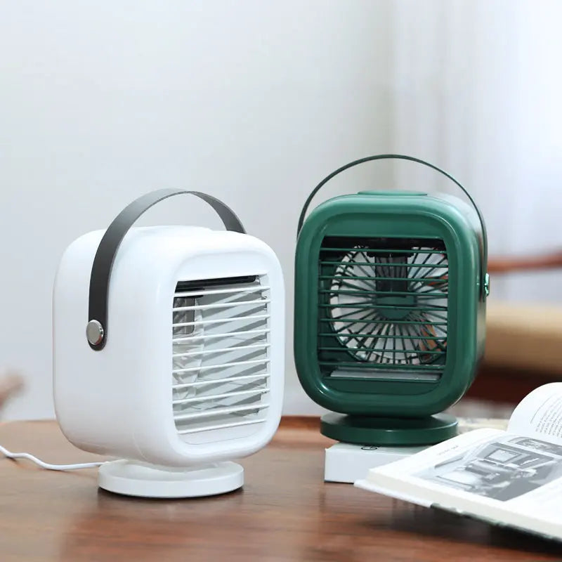 New Water-Cooled Air-Conditioning Fan Household Creative Desktop Small Refrigerator Mini Humidification Spray Fan Lamp eprolo