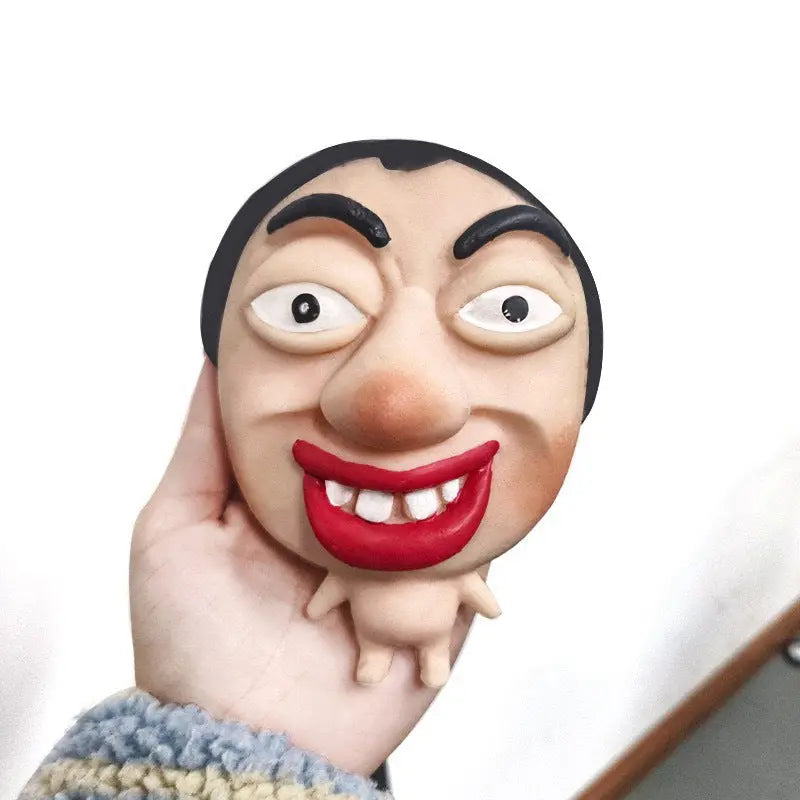 Stress Relief Fidget Sculpture, Soft Elastic Big Face, Slow Sensory Rebound Funny Design, Ugly Face Squishy Model, Creative Gift eprolo