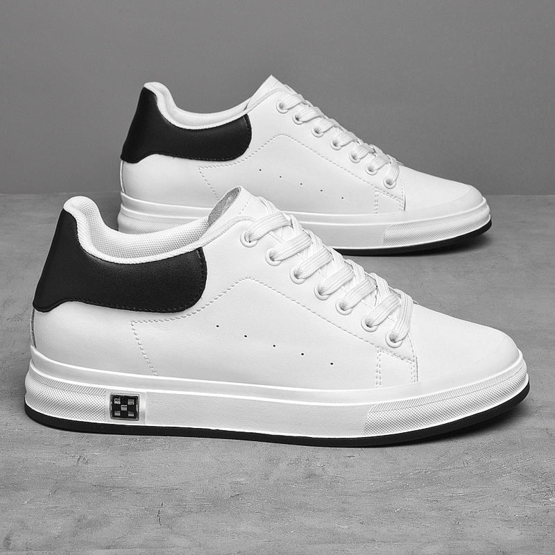 Men's Low-top Leather Sneakers with Thick Sole and Inner Height Increase eprolo