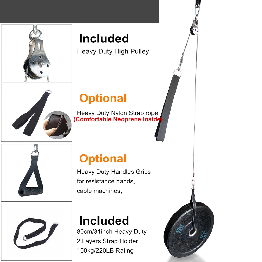 Fitness DIY Pulley Cable Machine Attachment System Arm Biceps Triceps Blaster Hand Strength Trainning Home Gym Workout Equipment eprolo