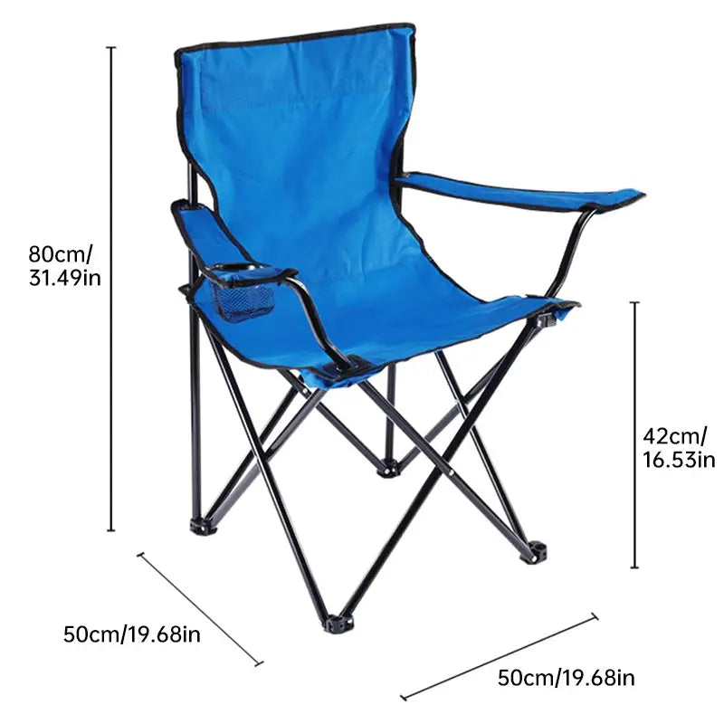 Portable Folding Camping Chair - 50x50x80cm Fishing Seat, Lightweight & Sturdy, Holds Up to 130kg, Easy to Carry eprolo