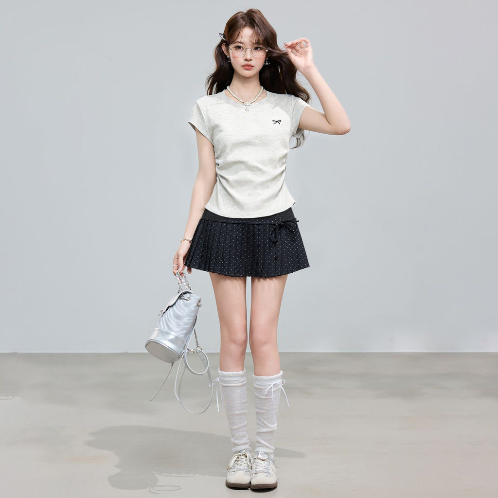 Round Neck Short Sleeve Inner Top Regular Shoulder Women's T-Shirt Fitted Upper Wear eprolo