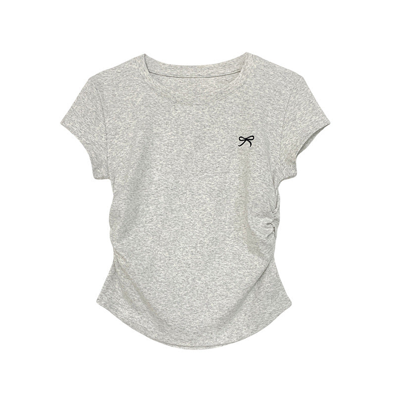 Round Neck Short Sleeve Inner Top Regular Shoulder Women's T-Shirt Fitted Upper Wear eprolo